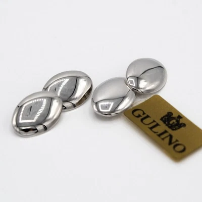 Gemelli in oro bianco 18 kt ovali A.181 - Immagine 1 di 4