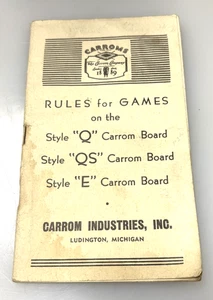 Vintage. 1944  Carrom Rules for Games to be Played  Booklet   41 pages - Picture 1 of 5