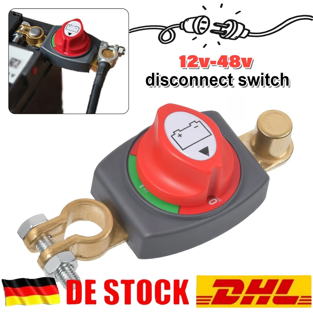 Batterie Schalter 300A Batteriehauptschalter 12V/24V - 4-Position Trennschalter Für Auto & Boot Batterie Umschalter 300A