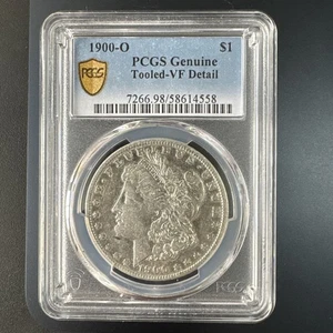 1900-O New Orleans Morgan Silver, PCGS Genuine VF98, Detail Tool Mark Under Chin - Picture 1 of 3