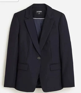 Blazer J.Crew $248 Helena en mezcla de lana franela azul marino talla 2 CC341 - Imagen 1 de 11