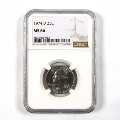 1974 D Washington Quarter MS 66 NGC Clad 25c Uncirculated SKU:I9492 - Image 1 of 4