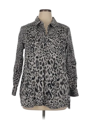 Isaac Mizrahi ¡EN VIVO! Blusa mujer gris manga larga 14 Foto 1 de 4