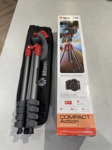 Manfrotto MKCOMPACTACN-RD Aluminium 5-Section Tripod With Hybrid Head - Red - Picture 1 of 4