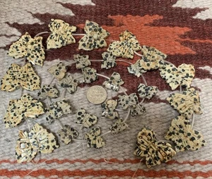 2 strands carved Dalmation Jasper Butterfly shape beads/(t764a-w4) - Picture 1 of 2