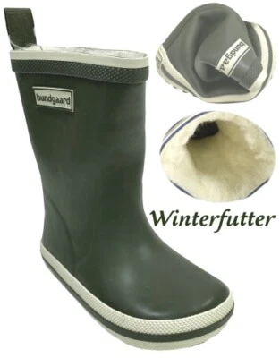 Barfuß Gummistiefel Charly High Warm Winterfutter in Army Green von BUNDGAARD
