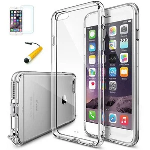 Clear silicone for   iPhone 6 protective skin cover includes 2 screen protectors - Picture 1 of 1