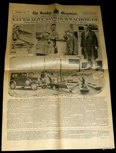 OYSTER KING 1930 FOGLIO PUBBLICITARIO OREGONIANO DAN AND LOUIS OYSTER BAR WACHSMUTH - Foto 1 di 1