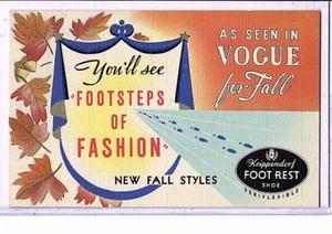 Advertising Card - Non-Postcard Linen Krippendorf Foot Rest Shoe - Picture 1 of 2