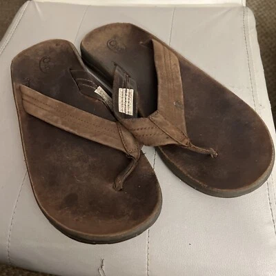 Chanclas de cuero marrón liso Chaco para hombre talla 12 Foto 1 de 4