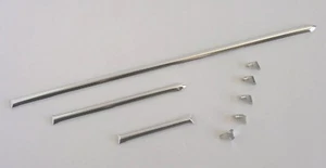 CHROME DASHBOARD MOLDING TRIM 3 PC SET W/ CLIPS VOLKSWAGEN T1 BUG BEETLE 1958-67 - Picture 1 of 2