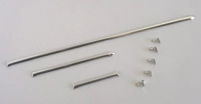 JUEGO DE 3 PIEZAS MOLDURAS SALPICADERO CROMADO CON CLIPS VOLKSWAGEN T1 BUG BEETLE 1958-67 Foto 1 de 2