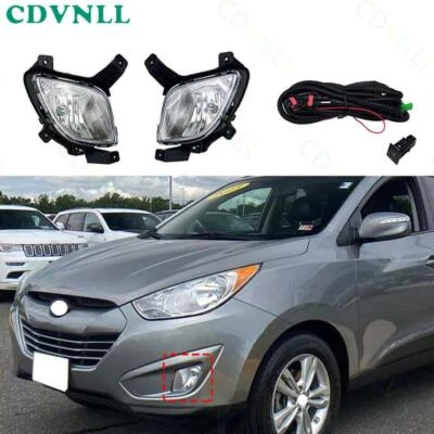 For Hyundai Tucson IX35 2010-2014 Front Bumper Fog Lights Lamps Harness Kit Pair Foto 1 de 4