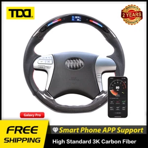 TDD Real Carbon Fiber LED Steering Wheel for 2007 - 2011 Toyota Camry Xv40 - Picture 1 of 8