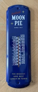 MOON PIE METAL ADVERTISING THERMOMETER (17"x 5") Biggest & Best Lunch in Town - Imagen 1 de 8