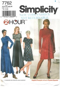 1997 Simplicity 7762 Misses' Knit Dress size H 6-10 sewing pattern uncut - Picture 1 of 3