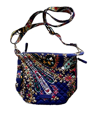 Romantic Paisley Vera Bradley  Mini Hobo Crossbody Bag Purse Blue - Image 1 of 4