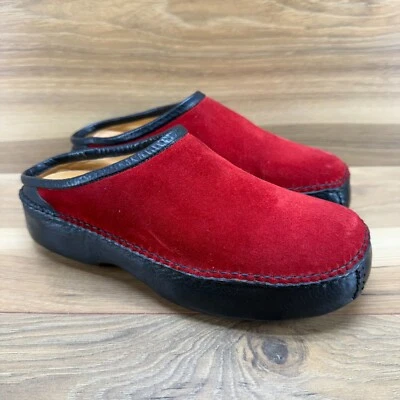 Zuecos de campo Cole Haan para mujer 6,5 rojo gamuza cuero mulas cómodas Foto 1 de 4
