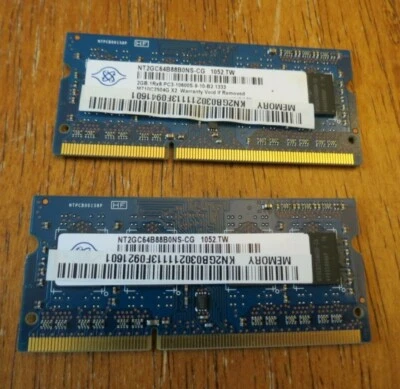 Nanya 2x2GB (4GB) DIMM 1333 MHz PC3-10600 DDR3 204-pin SDRAM Laptop Memory  - Image 1 of 2