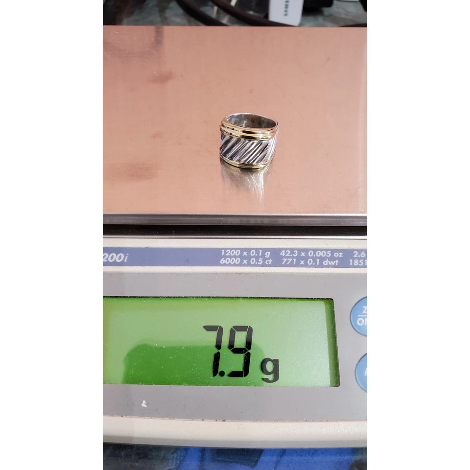 Banda para cigarros David Yurman plata de ley y oro amarillo de 14k Foto 1 de 4