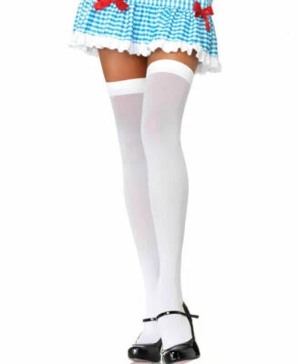 Womens Solid Color Nylon Thigh High Stockings Leg Avenue 6672 STD & PLUS - Image 1 of 2