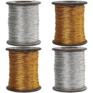 Metallic Gold or Silver Thread 0.5mm - Hanging Thread or Jewellery Cord 51531 - Picture 1 of 6