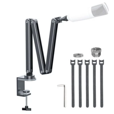 FULAIM Fold Mount Suspension Boom Scissor Arm Stand For Shure SM7B MV7 Rode Microphone