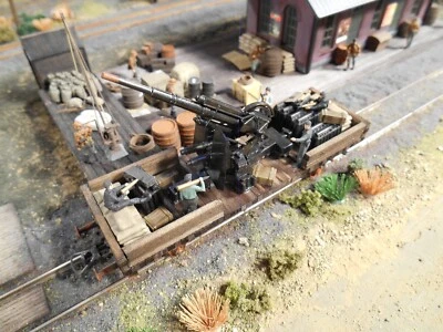 HO Roco Minitank 7th Panzer Army Artillery Car with Soldiers A2046 Custom Detail - Image 1 of 3