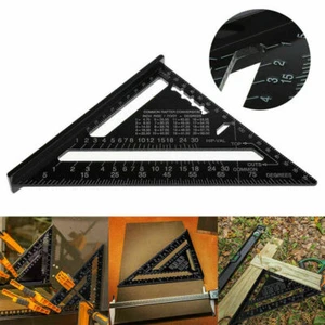 30CM 12" ROOFING SPEED SQUARE ALUMINIUM RAFTER ANGLE MEASURE TRIANGLE GUIDE TOOL - Picture 1 of 11