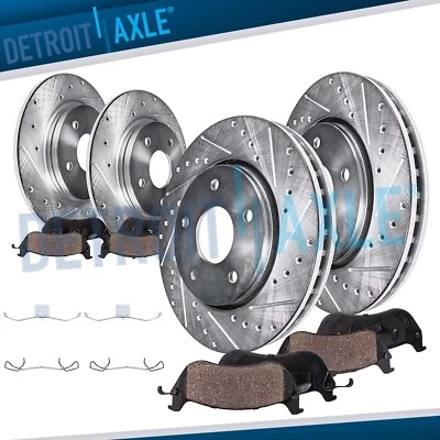 12.60" Front Rear Drilled Disc Brake Rotors and Brake Pads for Volvo S40 V50 C70 - Image 1 of 4