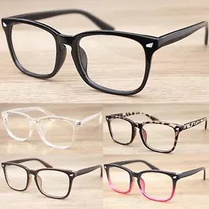 Quadratisches Gestell Schlüsselloch klare Gläser Brille Damen Herren Mode - Bild 1 von 7