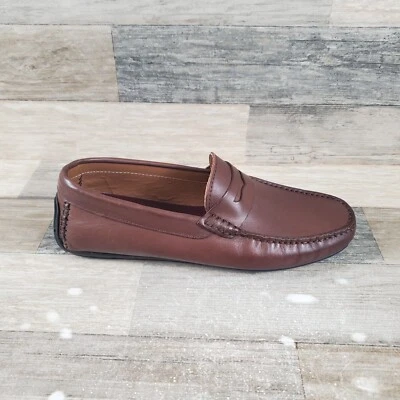 Zapatos sin cordones de cuero marrón Bruno Magli Xane para hombre talla 8,5 Penny Keeper Foto 1 de 4