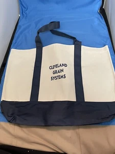 Bolso de Mano Cleveland Grain Systems Lona Azul Marino Y Crema! - Imagen 1 de 5
