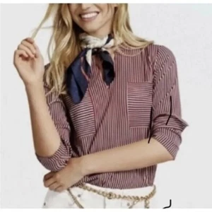 CABI Franklin Stripe Shirt Red/White/Blue Size M #5335 EUC - Picture 1 of 4