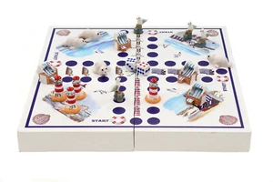 Würfelspiel Brettspiel "Küstendesign" maritim Leuchtturm Strandkorb 25*25*3cm - Bild 1 von 6