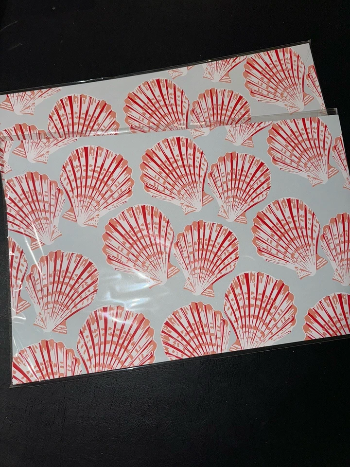 48 Pack 11x17 Inch Seashells Paper Placemats for Dinner Table Birthday Party Art - Image 1 of 1