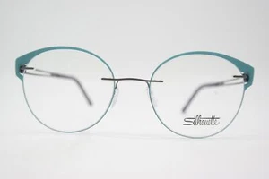 Brille Silhouette 5550 FV Blau Silber Oval Brillengestell eyeglasses Neu - Picture 1 of 6