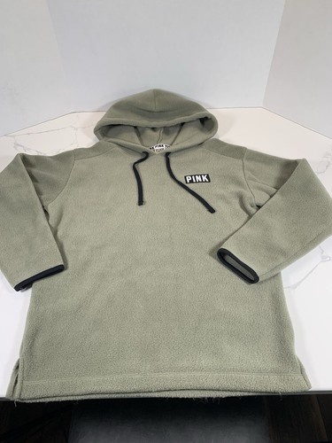 UNDERCOVER Felpa con cappuccio Victoria Secret ROSA pile XS verde salvia pile polare calda e accogliente nuova senza etichette