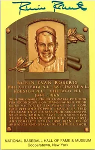 Robin Roberts Signed Gold Hall of Fame Plaque - Picture 1 of 2