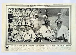 ILLUSTRATED CURRENT NEWS PICTORIAL BROADSIDE – BASEBALL - RUTH – 1934 ALLSTARS - Picture 1 of 1