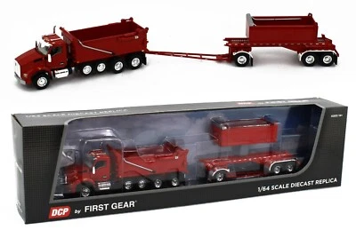 2022 DCP 1:64 *RED* Kenworth T880 Rogue Dump Truck & Transfer Dump Trailer NIB - Image 1 of 4