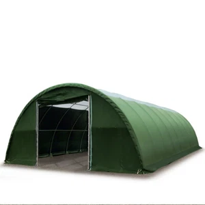 Rundbogenhalle 9,15x20m mit Oberlicht Industriezelt ZelthallePVC grün - Bild 1 von 7