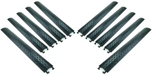 10x 1 Kanal Kabelbrücke PVC schwarz Kabelkanal Kabel Überfahrschutz Kabelschutz - Picture 1 of 10