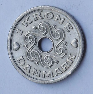 Münze Dänemark 1 Krone Margrethe II 1992 - Bild 1 von 2