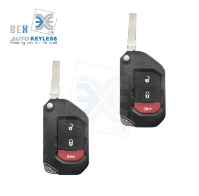 2 Llaveros remotos de repuesto para OHT1130261 433MHZ Chip4A 2018 Jeep Wrangler JK Foto 1 de 3