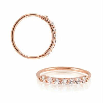 Plata de Ley 925 Nariz Cartílago Aro Hélice Daith Torre Tragus Caracola Anillos Oreja Foto 1 de 4