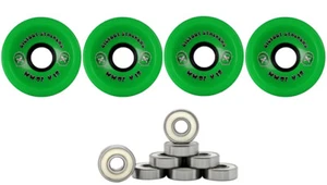 BIGFOOT HIGH REBOUND WHEELS STALKER Longboard Wheels 70mm GREEN 78a With Bearin - Picture 1 of 1