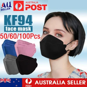 4-Layer KF94 Face Masks Comfortable 50/60/100PCS Filter 3D Mouth Face Mask Cover - Picture 1 of 20