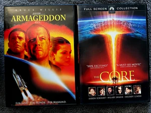 Armageddon (1998) Bruce Willis / The Core (2003) Hilary Swank (DVDs VG) - Picture 1 of 4