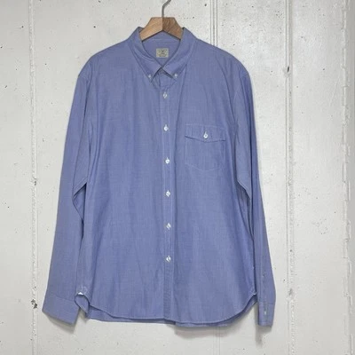 J Crew Blue Mens L Dress Shirt Long Sleeve Button Down 2-Ply Cotton Pocket - Image 1 of 4